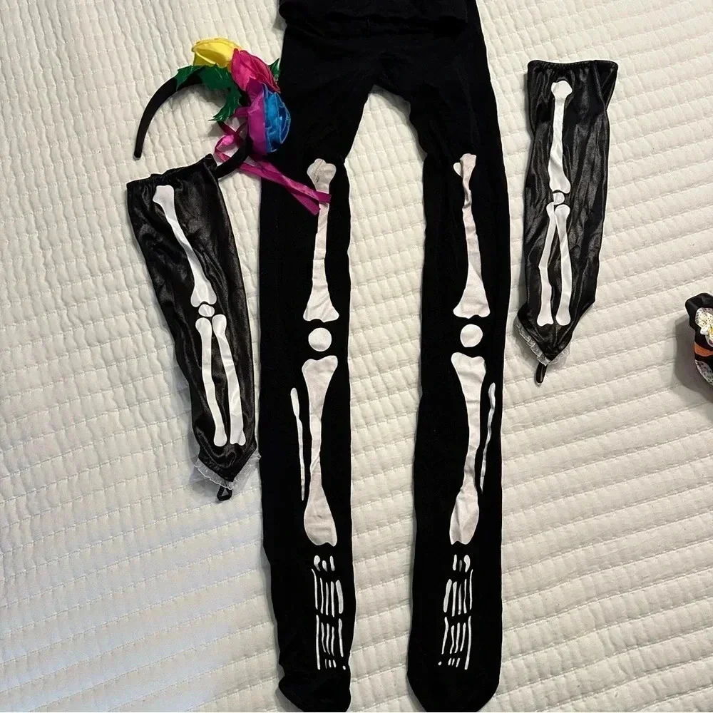 Kids Rainbow Sugar Skull Costume